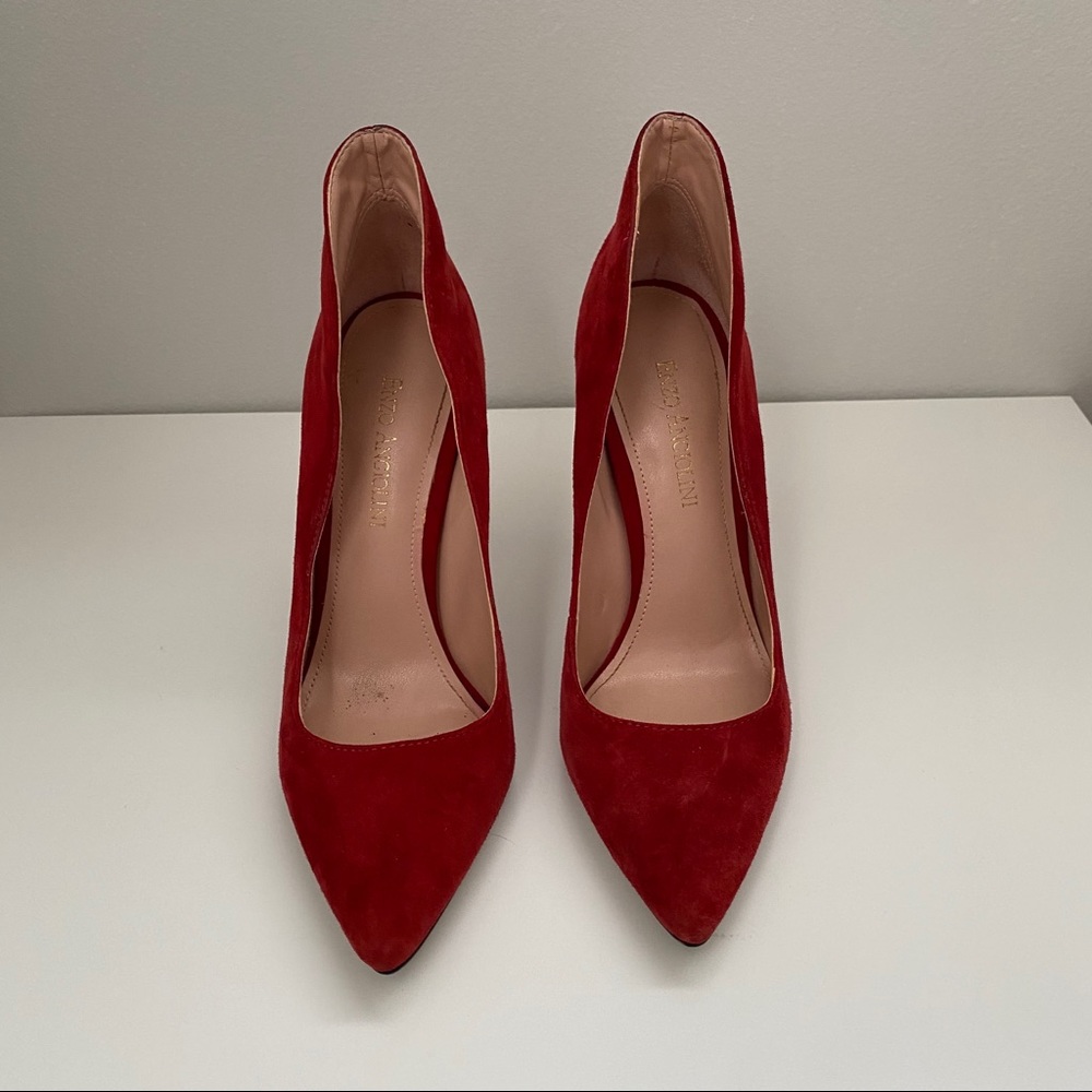 Red Suede Pumps